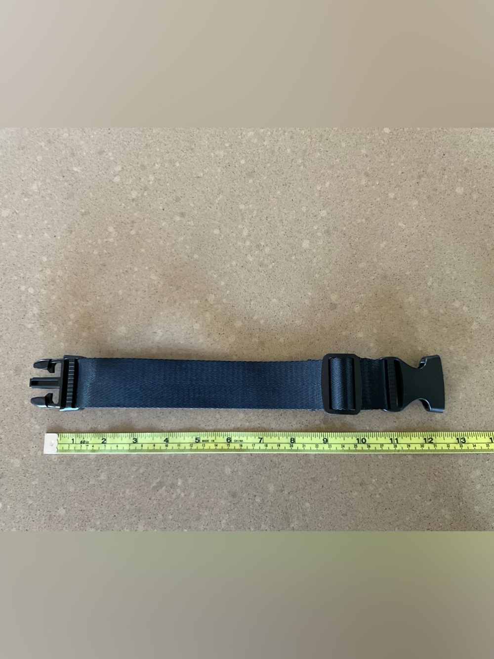 Adjustable Black Webbing Strap with Slide Buckle
